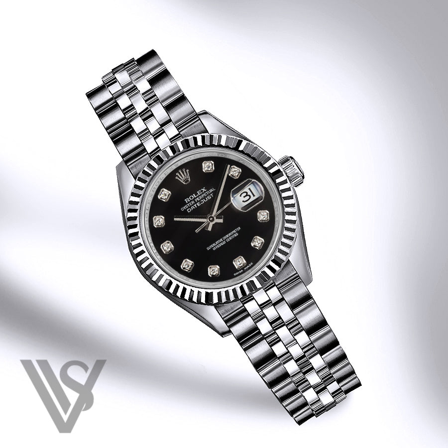 Rolex Datejust 36 Black Diamond Dial Oyster Bracelet Watch