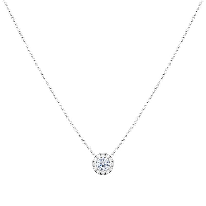 Dainty Halo Diamond Necklace