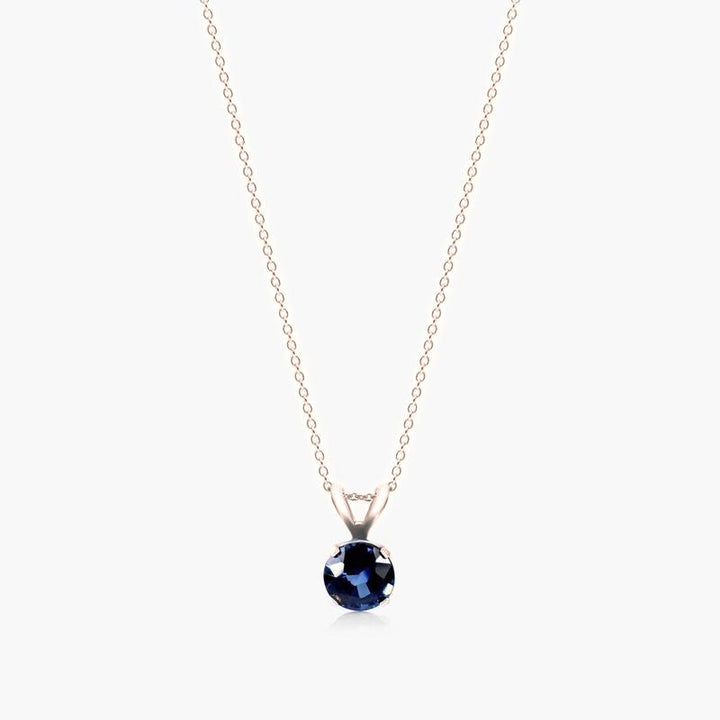 Ocean Sapphire Solitaire Necklace