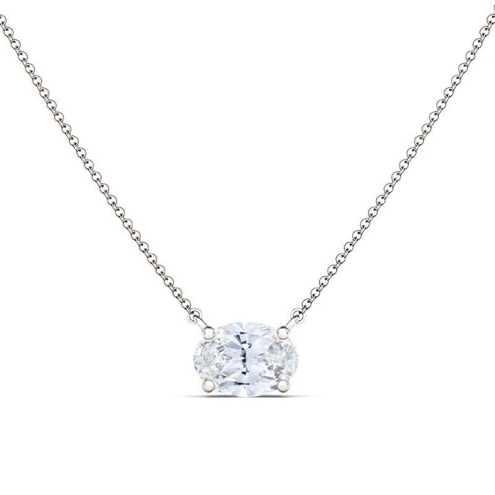 Solitaire Oval Cut Diamond Necklace