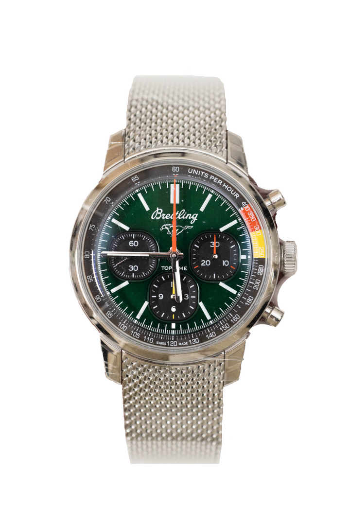 Brand New Breitling Top Time Green Chronograph Dial