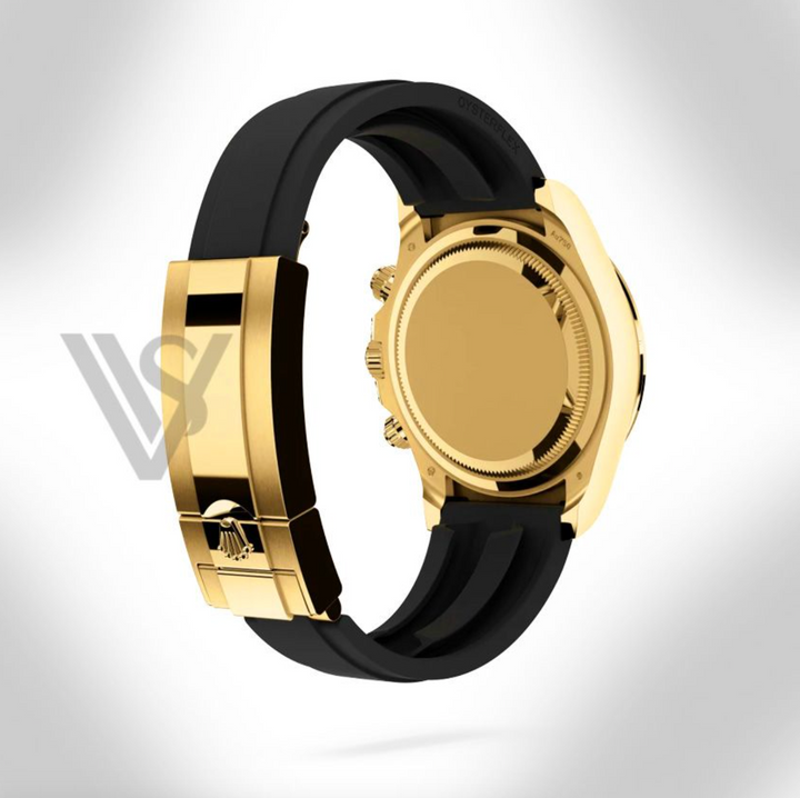 Brand New Rolex "Pikachu" Daytona Yelllow Gold Champagne and Black Index Dial Oysterflex