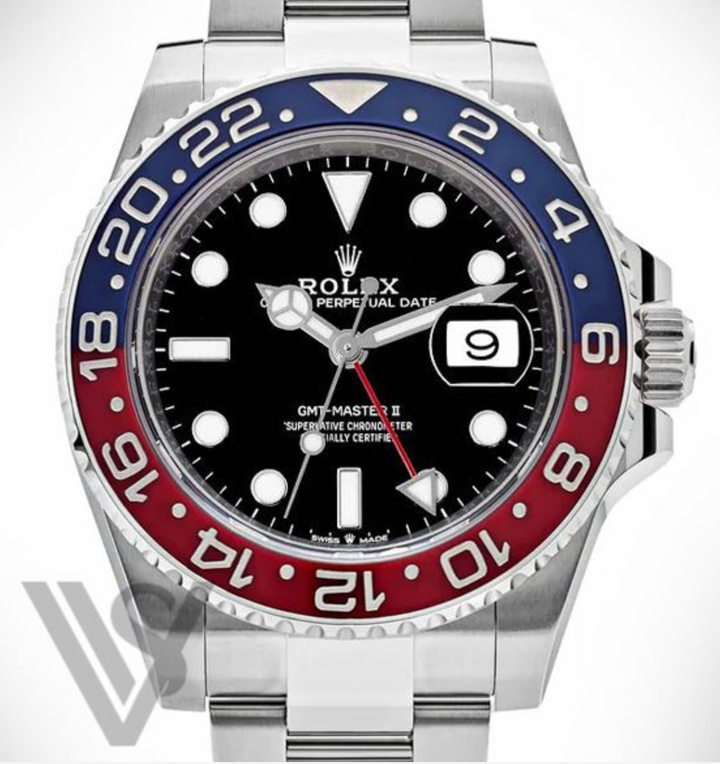 Brand New Rolex - GMT Master II - 40mm Pepsi Stainless Steel Oyster Bracelet (Pre-Owned)