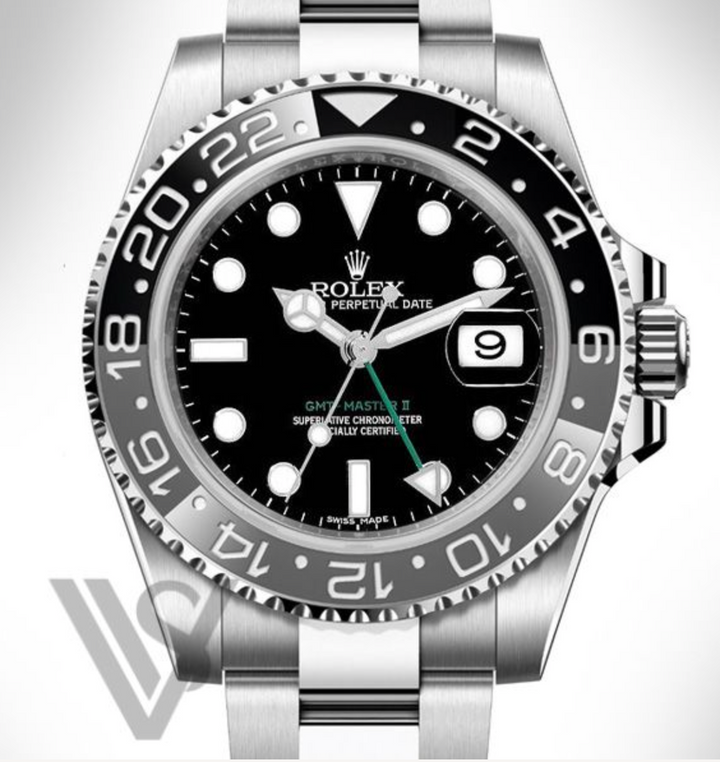 Brand New Rolex GMT Master II "Bruce Wayne" Black and Grey Bezel 40mm