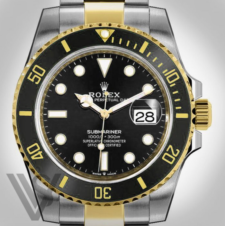 Brand New Rolex - Submariner - Black Dial Date Watch 18K Two-Tone Stainless Steel Bracelet