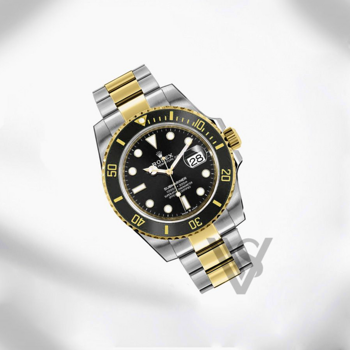 Brand New Rolex - Submariner - Black Dial Date Watch 18K Two-Tone Stainless Steel Bracelet