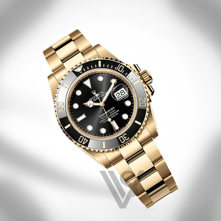 Brand New Rolex - Submariner - Black Dial - 18K Yellow Gold Bracelet