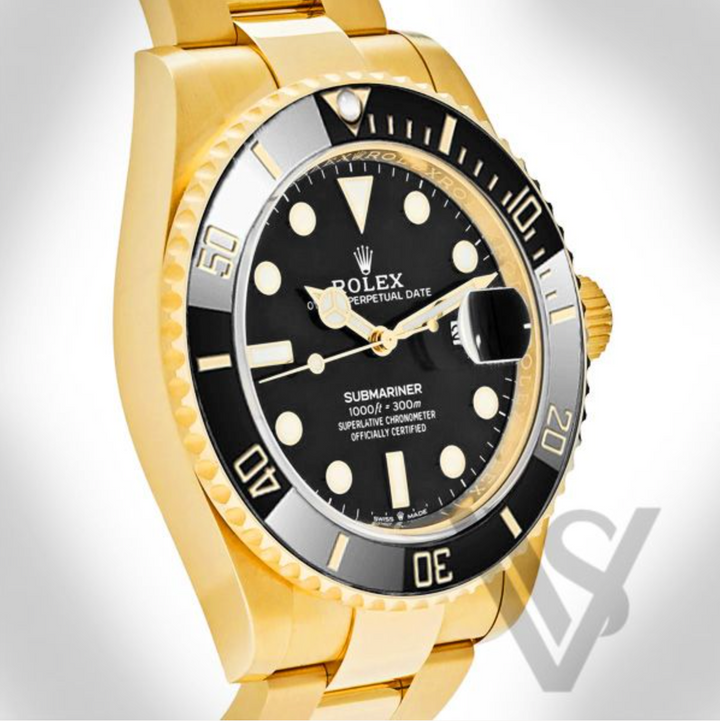 Brand New Rolex - Submariner - Black Dial - 18K Yellow Gold Bracelet