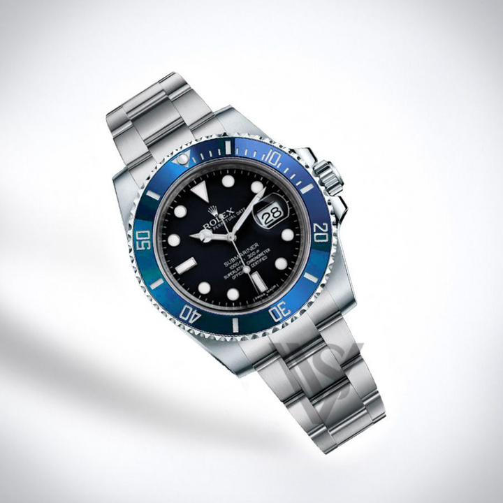 Brand New Rolex White Gold Submariner "Smurf" Watch - Black Dial