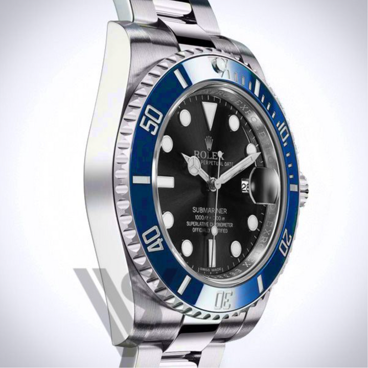 Brand New Rolex White Gold Submariner "Smurf" Watch - Black Dial