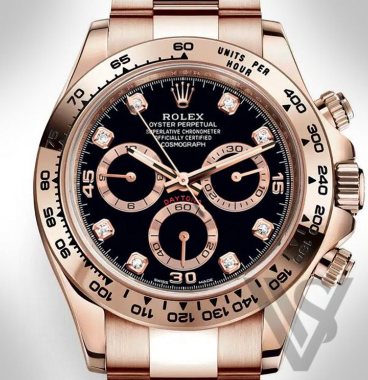 Pre Owned Rolex - Daytona - Cosmograph Black Diamond Index Dial 18K Yellow Gold Oyster Bracelet 2021