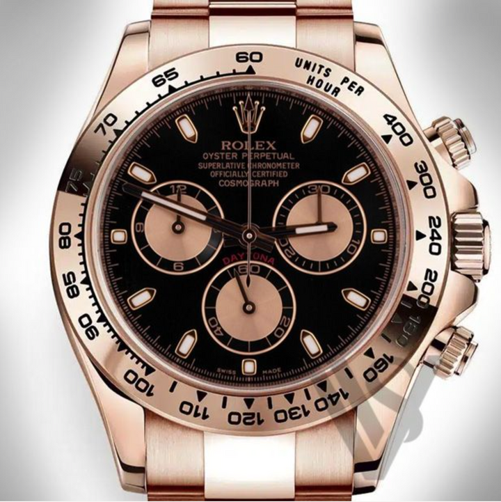 Pre Owned Rolex - Daytona - Cosmograph Black Index Dial 18K Rose Gold Oyster Bracelet 2023