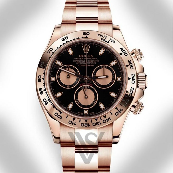 Pre Owned Rolex - Daytona - Cosmograph Black Index Dial 18K Rose Gold Oyster Bracelet 2023