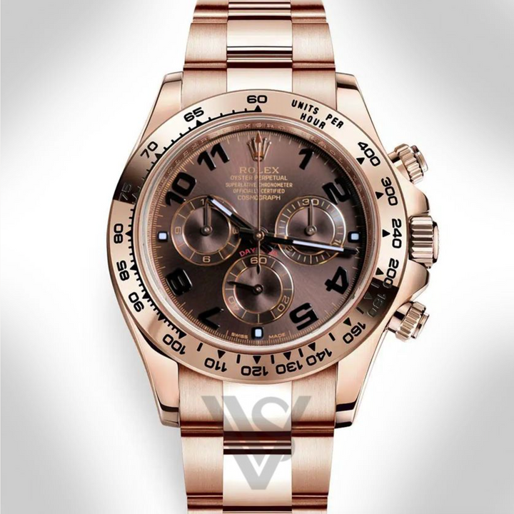 Pre Owned Rolex - Daytona - Cosmograph Chocolate Arabic Racing Dial 18K Rose Gold Oyster Bracelet 2021
