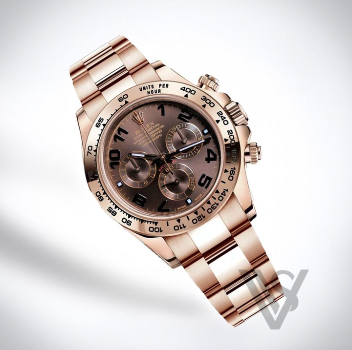 Pre Owned Rolex - Daytona - Cosmograph Chocolate Arabic Racing Dial 18K Rose Gold Oyster Bracelet 2021