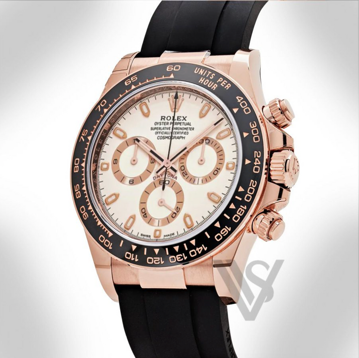 Pre Owned Rolex - Daytona - Ivory White Index 18K Rose Gold Oyster Bracelet 2022