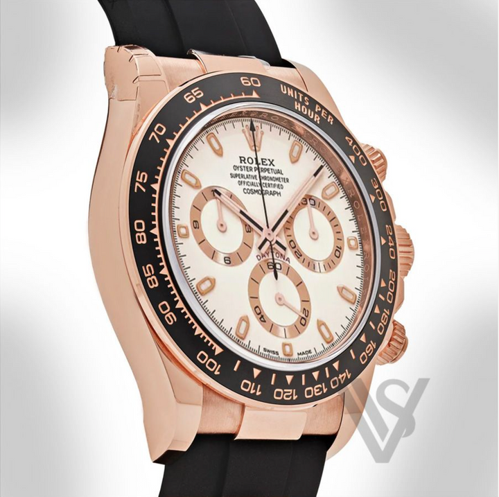 Pre Owned Rolex - Daytona - Ivory White Index 18K Rose Gold Oyster Bracelet 2022