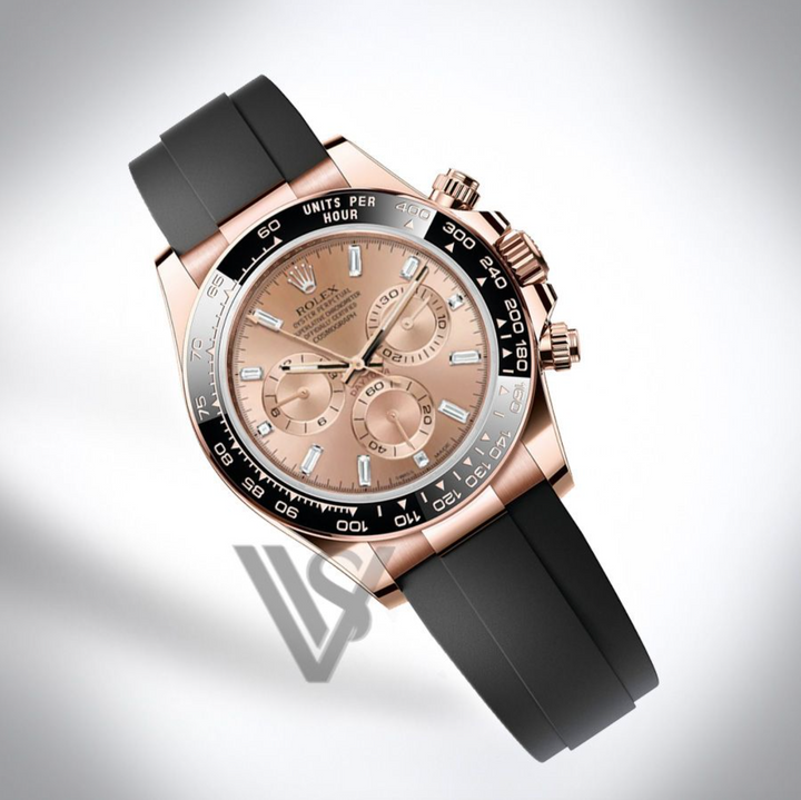Pre Owned Rolex - Daytona - Sundust Baguette Dial 18K Rose Gold Oysterflex Strap 2023