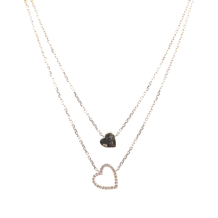 Two Hearts Diamond Necklace