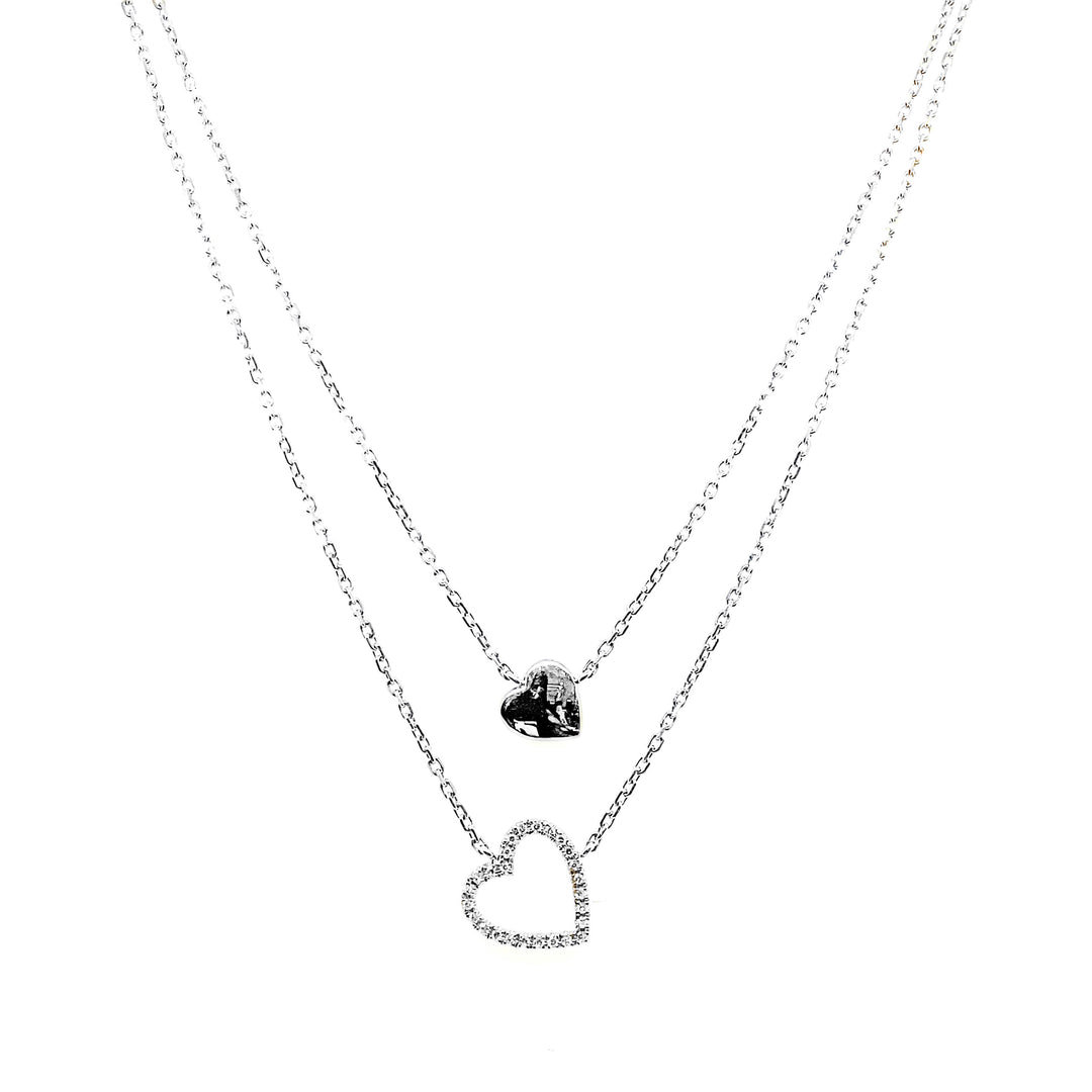 Two Hearts Diamond Necklace