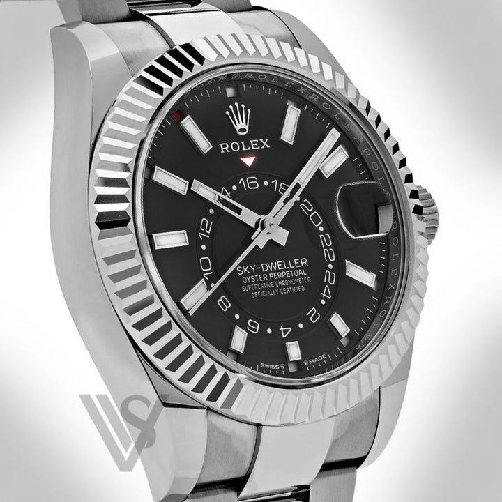 Brand New Rolex - Sky-Dweller - White Rolesor - Black Index Dial  - Oyster Bracelet