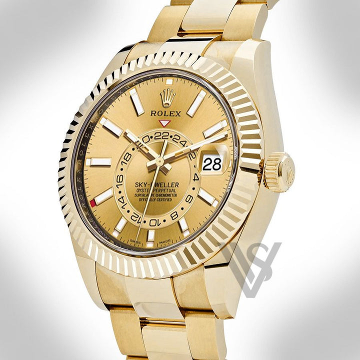 Rolex - Sky-Dweller - Champagne Index Dial - 18K Yellow Gold - Oyster Bracelet 2023