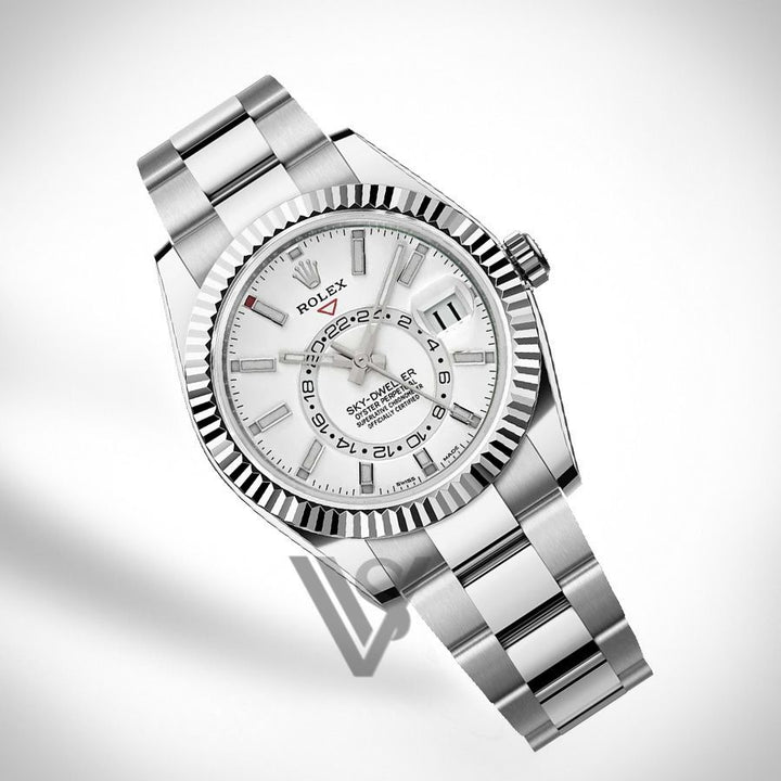 Brand New Rolex - Sky-Dweller - White Rolesor - White Index Dial  - Oyster Bracelet