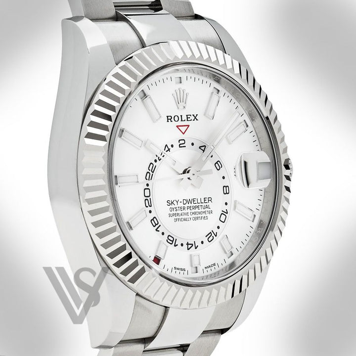 Brand New Rolex - Sky-Dweller - White Rolesor - White Index Dial  - Oyster Bracelet