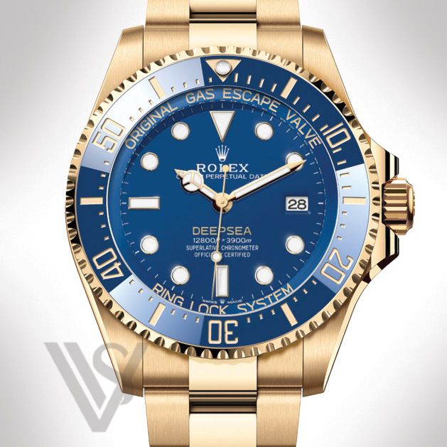 Brand Rolex Yellow Gold Deepsea - Blue Dial - Unidirectional Rotatable Bezel Oyster Bracelet 44mm 2025