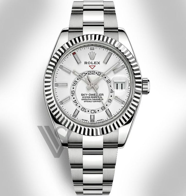 Brand New Rolex - Sky-Dweller - White Rolesor - White Index Dial  - Oyster Bracelet