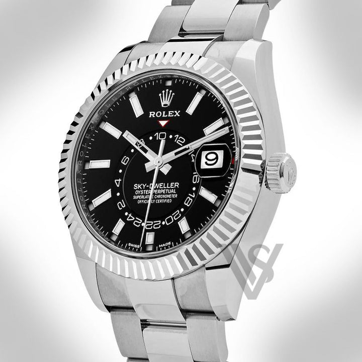 Brand New Rolex - Sky-Dweller - White Rolesor - Black Index Dial  - Oyster Bracelet