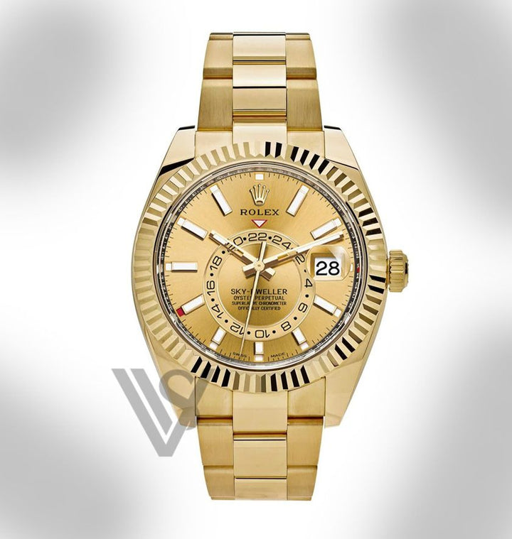 Rolex - Sky-Dweller - Champagne Index Dial - 18K Yellow Gold - Oyster Bracelet 2023