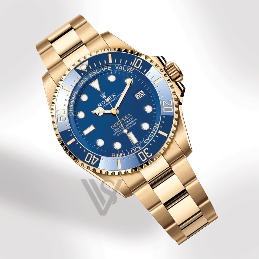 Brand Rolex Yellow Gold Deepsea - Blue Dial - Unidirectional Rotatable Bezel Oyster Bracelet 44mm 2025