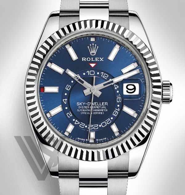 Brand New Rolex - Sky-Dweller - White Rolesor - Blue Index Dial  - Oyster Bracelet