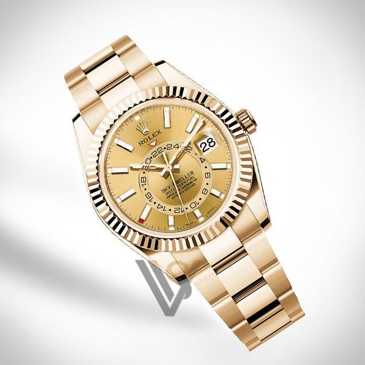 Rolex - Sky-Dweller - Champagne Index Dial - 18K Yellow Gold - Oyster Bracelet 2023