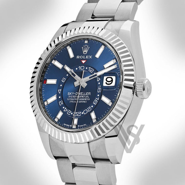 Brand New Rolex - Sky-Dweller - White Rolesor - Blue Index Dial  - Oyster Bracelet