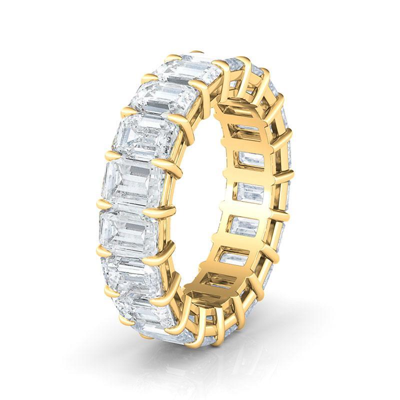 Emerald cut clearance eternity band gold
