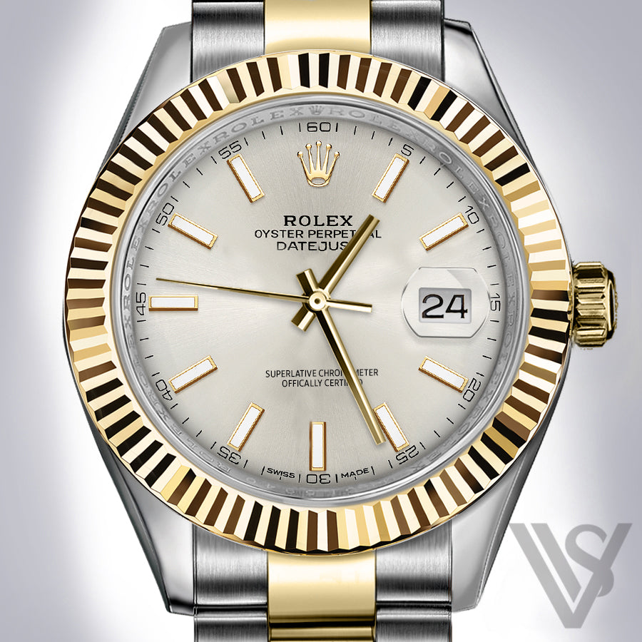 Rolex Datejust 41 Yellow Gold & Steel Index Dial Oyster