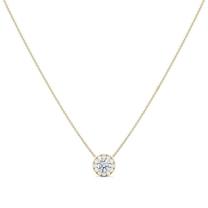 Dainty Halo Diamond Necklace