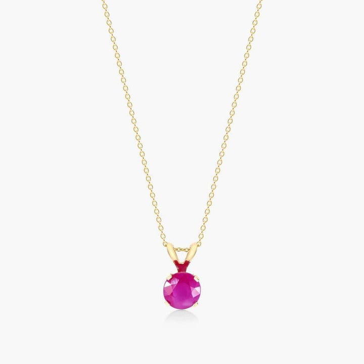 Pinkish Ruby Solitaire Necklace