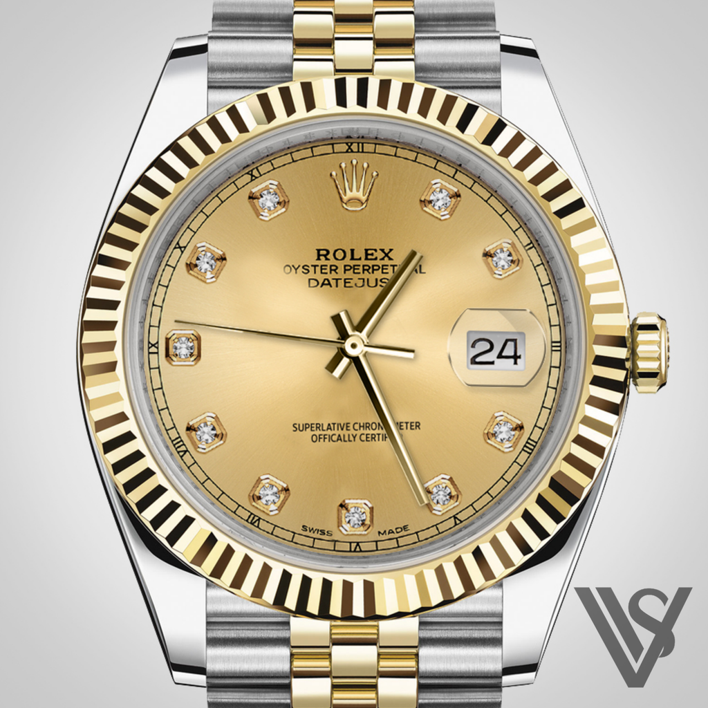 Rolex datejust 41 online gold diamond