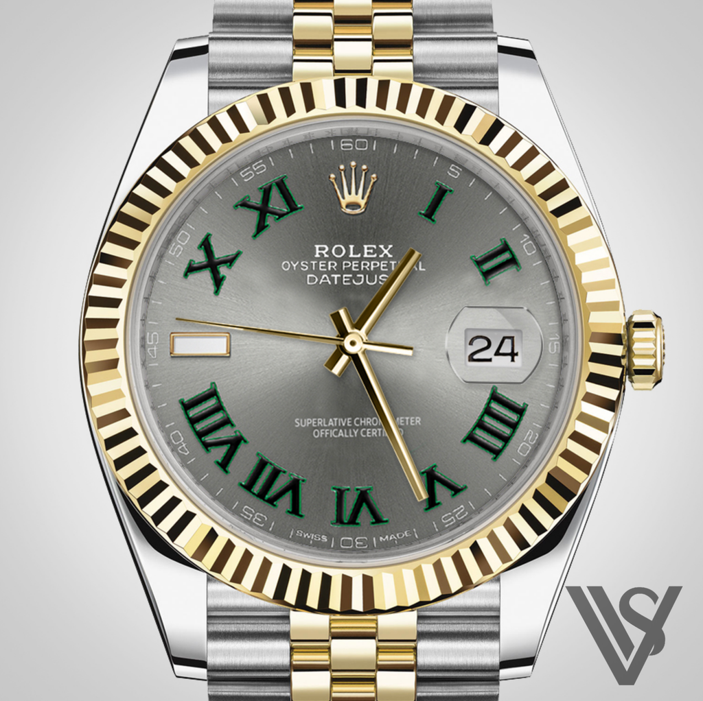 Rolex datejust 41 hot sale green roman