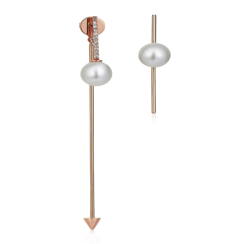 Geometric Modern Pearl Earrings