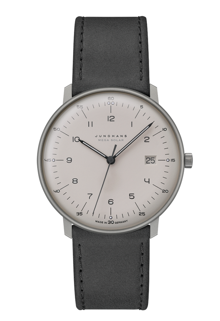 Max Bill Mega Solar Gray Dial / Gray Leather Strap Gray Dial