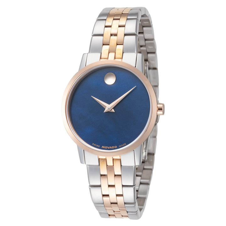 Museum 28mm / Blue Mother-of-Pearl / Silver and Rose Gold | Blue Mother-of-Pearl