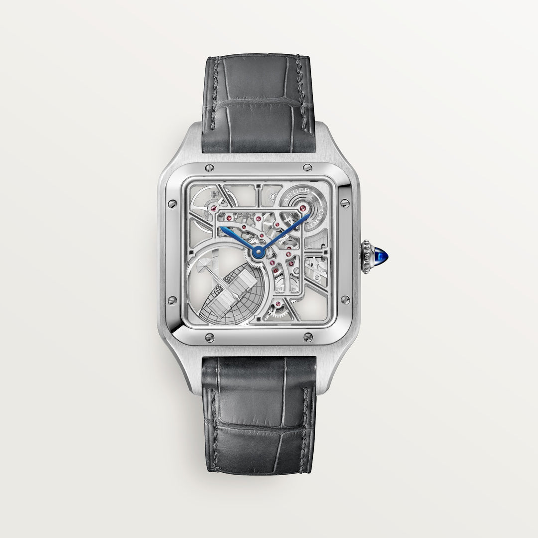 Cartier Santos-Dumont skeleton Watch equipped with a micro-rotor WHSA0032