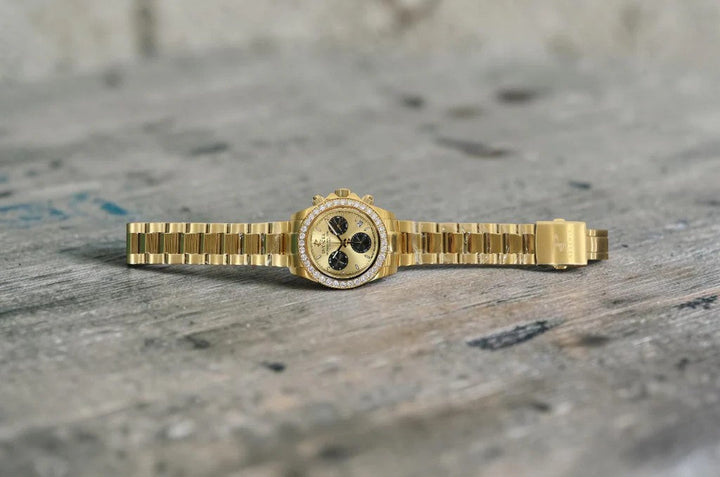 Elite Diamond Black And Gold dial / Silver Stainless Steel Bracelet Gold Dial