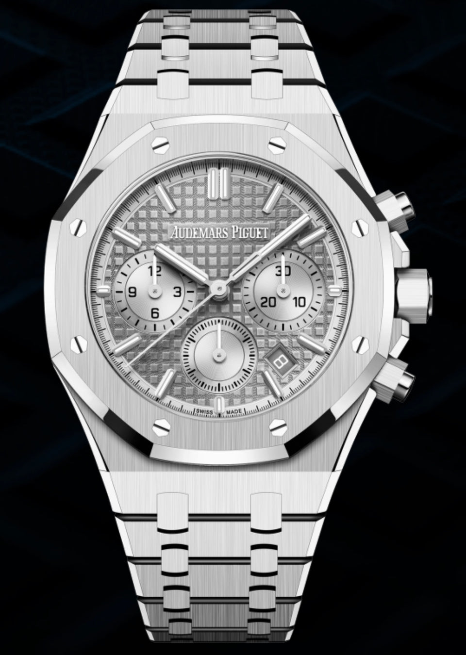 UNWORN Audemars Piguet ROYAL OAK 38MM GREY DIAL STAINLESS STEEL CHRONOGRAPH 26715ST.OO.1356ST.02 MENS WATCH