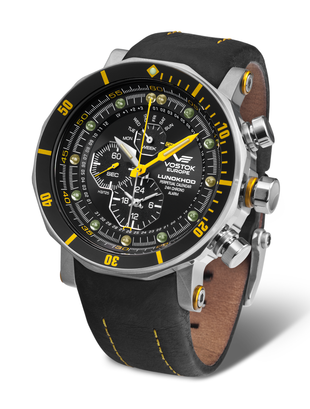 Lunokhod Black Dial / Black Leather Black Dial