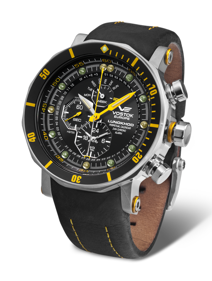 Lunokhod Black Dial / Black Leather Black Dial